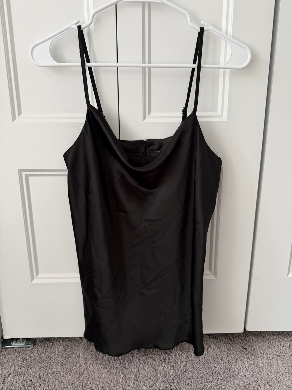 Tahari Black Satin Cowl Neck Camisole